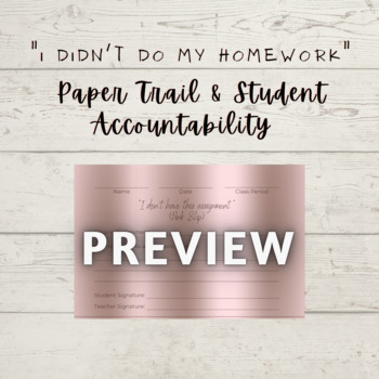Preview of Missing Homework Accountability Tracker
