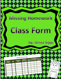 Missing Homework Log Template for Teachers