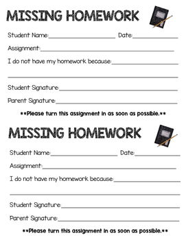 missing homework letter