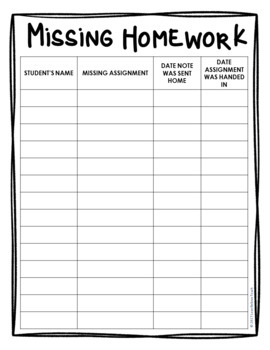 missing assignment tracker for students