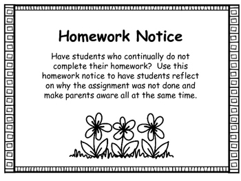 missing homework notice