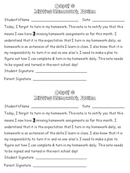 letter to teacher about missing homework