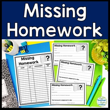 Preview of Missing Homework Note with Recording Sheet - Late Homework Note