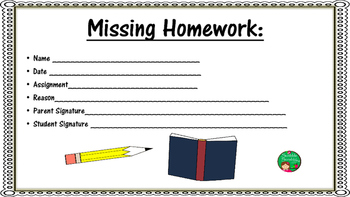 missing homework slip