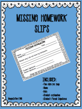 missing homework slip pdf