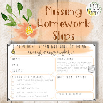 missing homework slip