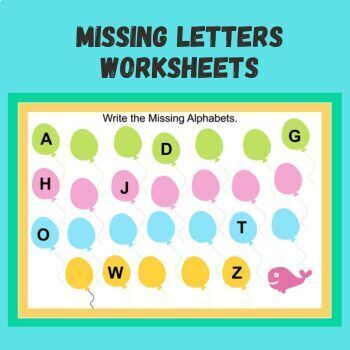 Missing Letters Printable Worksheets by The Learning Apps | TPT