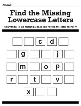 Missing Letters - Upper & Lowercase (2) Worksheets by ABC Worksheets