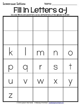 Missing Letters Worksheets by A Wellspring of Worksheets | TPT