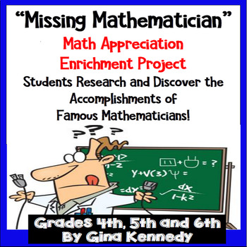 Preview of Mathematician Project, "The Missing Mathematician" Research Fun!