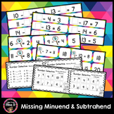 Missing Minuend and Subtrahend Activities and Worksheets 