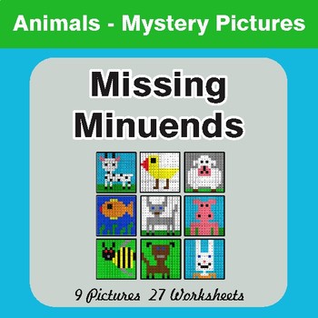 Missing Minuends - Color-By-Number Math Mystery Pictures
