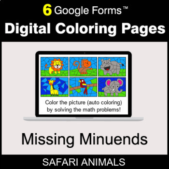 Preview of Missing Minuends - Digital Coloring Pages | Google Forms