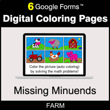 Preview of Missing Minuends - Digital Coloring Pages | Google Forms