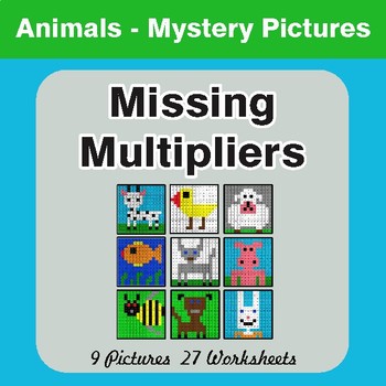 Missing Multipliers - Color-By-Number Math Mystery Pictures