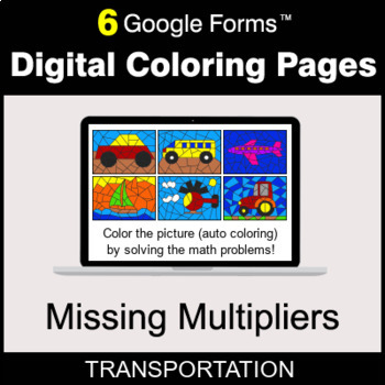 Preview of Missing Multipliers - Digital Coloring Pages | Google Forms