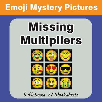 Missing Multipliers EMOJI Math Mystery Pictures