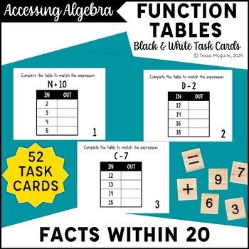 Preview of Missing Number Addition & Subtraction within 20 Function Tables Rules Task Cards