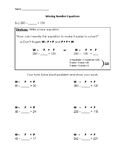 Missing Number Addition and Subtraction Equations Workshee
