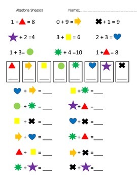 missing number algebra with shapes by mrsvogel5 tpt