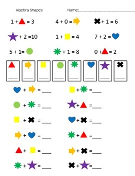 Preview of Missing Number Algebra with Shapes