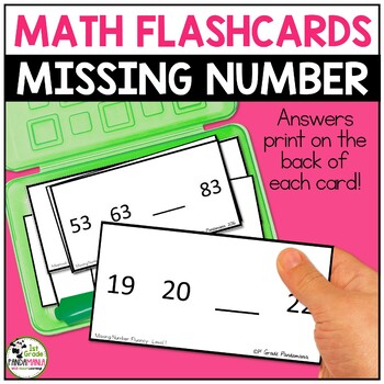 Preview of Missing Number Fluency Number Sense Flash Cards