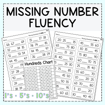 Preview of Missing Number Fluency Practice Worksheets