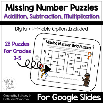 missing number grid puzzles basic math operations practice by math geek mama