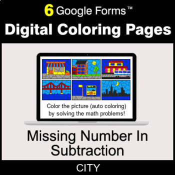 Preview of Missing Number In Subtraction - Digital Coloring Pages | Google Forms