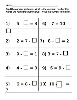 Missing Number Math Sentences by Laura Spezzano | TPT