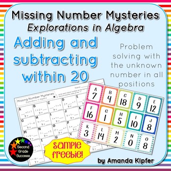 Preview of Missing Number Mysteries: Explorations in Algebra Level 1: FREEBIE