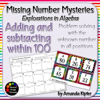 Preview of Missing Number Mysteries: Explorations in Algebra Level 2: Add & Subtract to 100