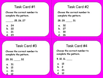 Preview of Missing Number Task Card Activity