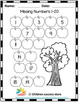 Missing Number Worksheets by Children success store | TPT