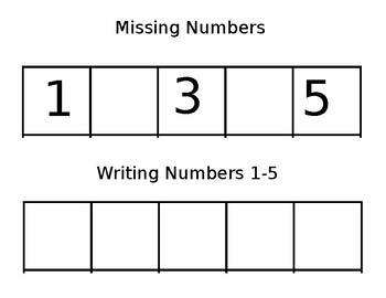 Preview of Missing Number and Writing Numbers 1-5, and 1-10.