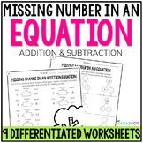 Missing Number in an Equation Worksheets | 1.OA.8