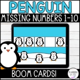 Missing Numbers 1-10 Penguins Digital Boom Cards™ for Winter
