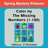 Missing Numbers 1-100 - Spring Color By Number - Math Myst