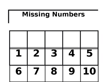 File Folder Activity: Missing Numbers 1-20 by Ashley Lumbley | TPT