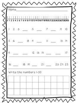 missing numbers 1 30 with number line by teach love share tpt