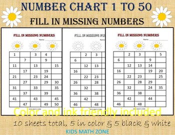 missing numbers to 50 worksheets for kindergarten preschool worksheets