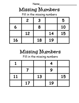 Missing Numbers/ 100s chart by Songs Dances and Second Chances | TpT