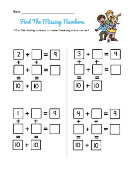 Missing Numbers Addition Puzzles by Roots and Wings Academy | TPT