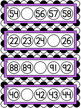 Missing Numbers Games (Number Patterns Bottle Cap Centers) by Miss Giraffe
