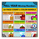 Kindergarten Math Patterns Missing Numbers FULL YEAR Bundle