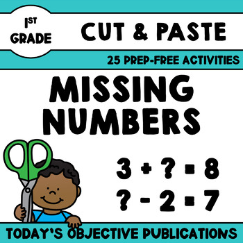Preview of Missing Numbers (First Grade Cut and Paste)