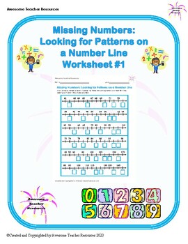 Preview of Missing Numbers: Looking for Patterns on a Number Line Worksheet #1