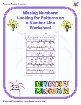 Preview of Missing Numbers: Looking for Patterns on a Number Line Worksheet