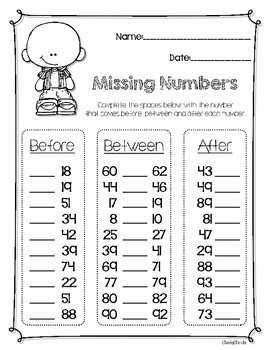 Missing Numbers - Morning Math Activities by Cheeky Cherubs | TpT