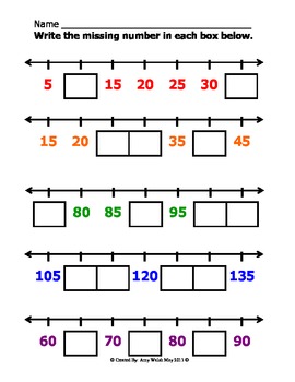 Missing Numbers - Number Lines and Hundreds Charts - Counting and